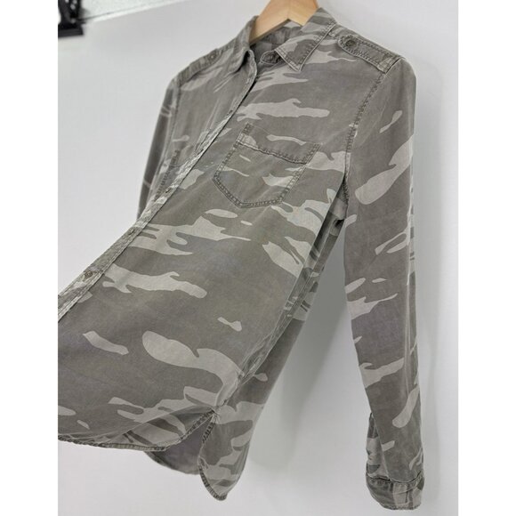 Express Womens Roll Tab Button Up Lyocell Boyfriend Shirt Sz Sm, Preppy, Western - Picture 6 of 10